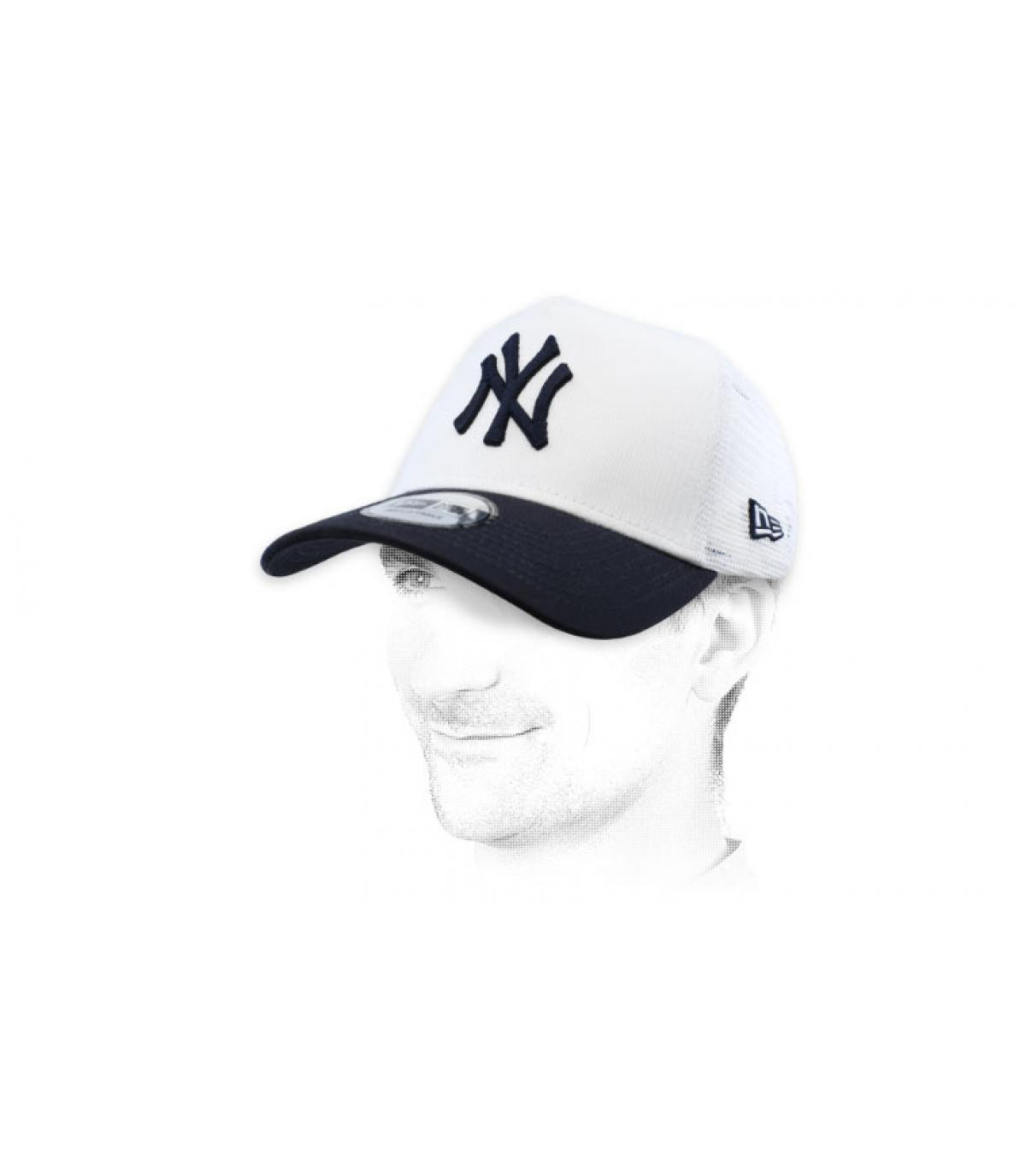 trucker NY blanc bleu Trucker League Ess NY white navy
